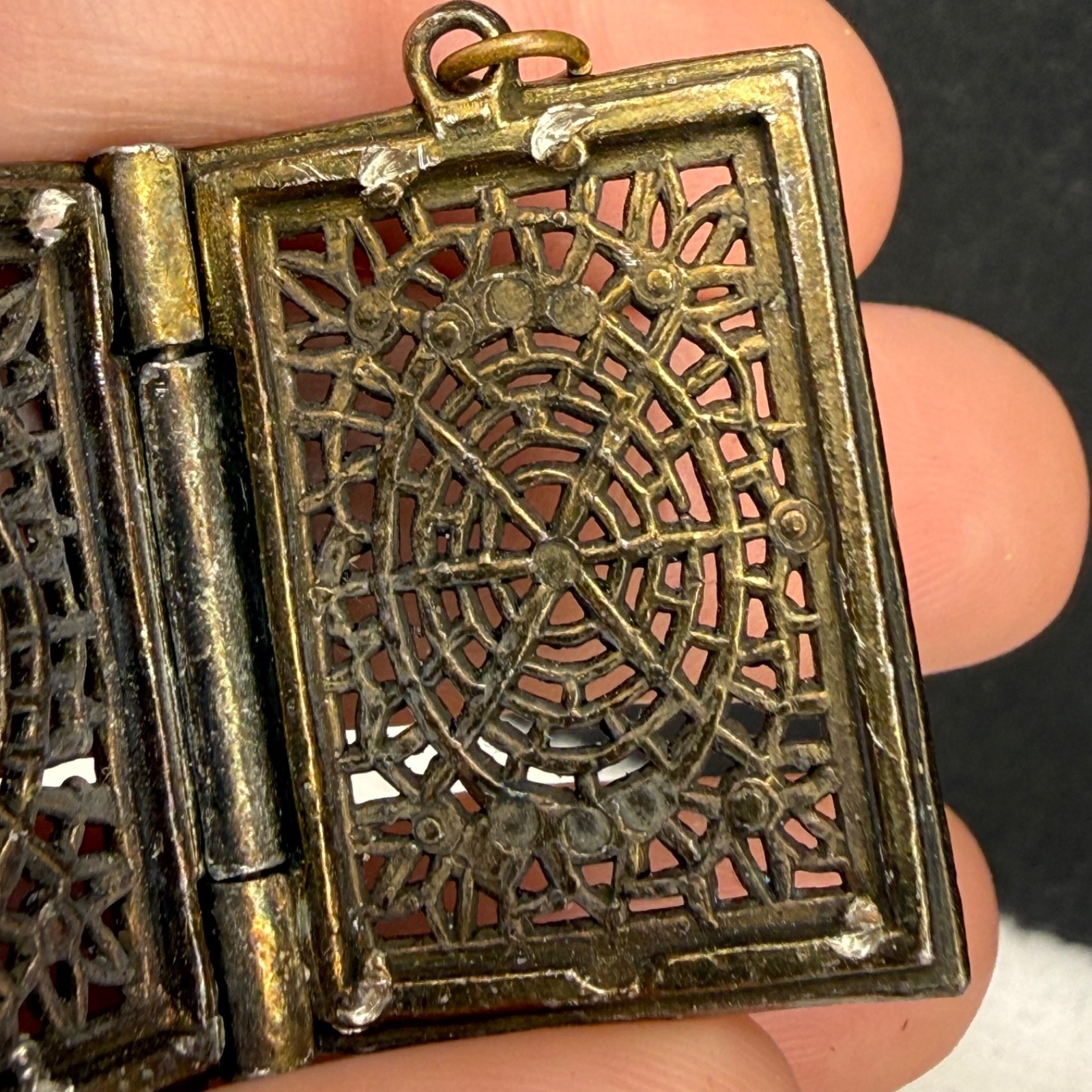 Vintage Medical Book Locket Caduceus Symbol READ