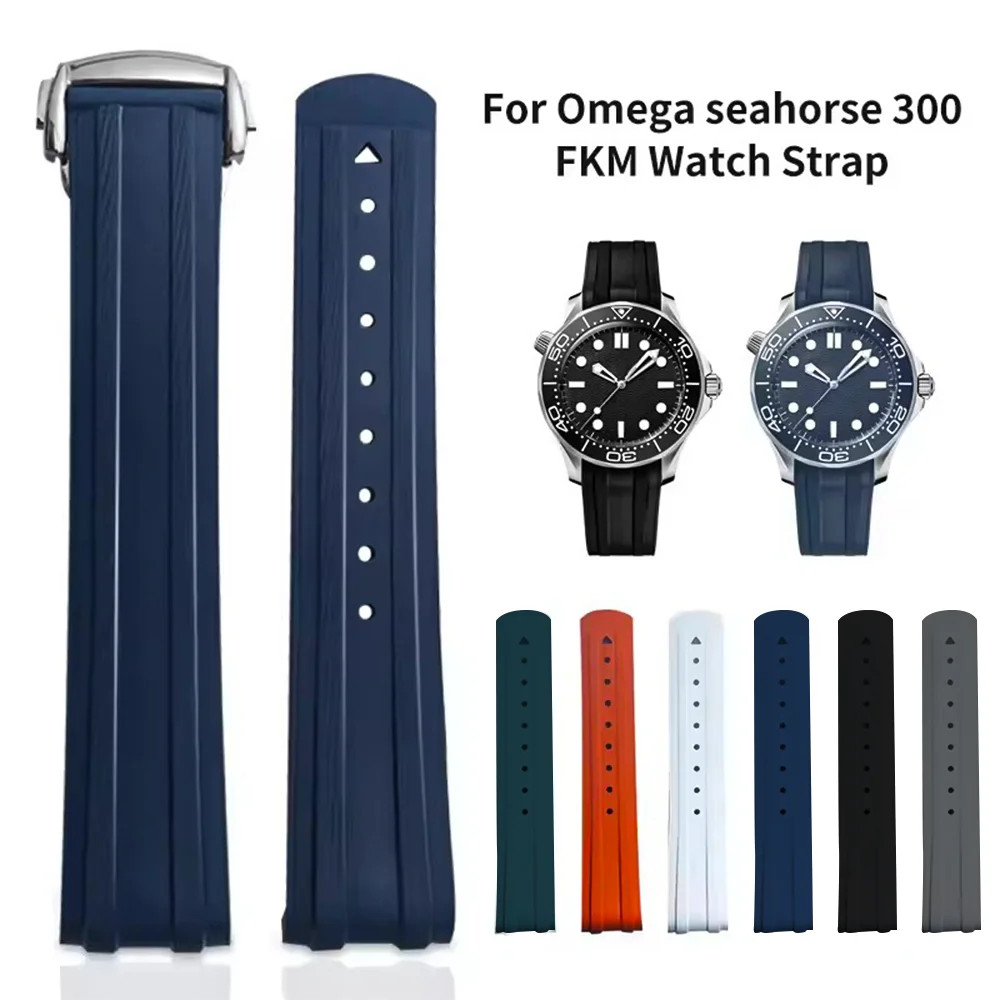New Original Design for 20Mm Omega Seamaster 300 FKM Rubber Strap Fda-Approved F