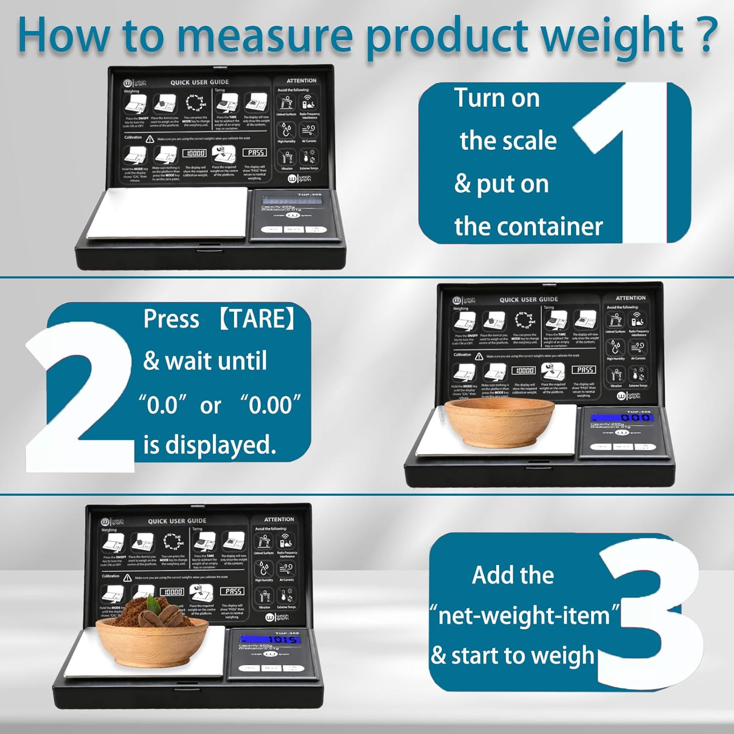 Weigh Gram 200G Digital Pocket Gram Scale 0.01G Accuracy, 200G X 0.01G Mini Digi