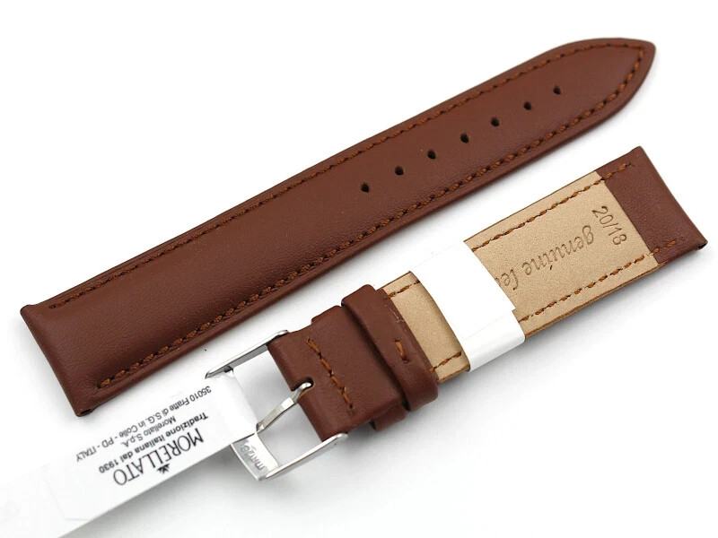 Morellato Genuine Brown Leather Strap Various Sizes Accessories Spare Parts Stylish