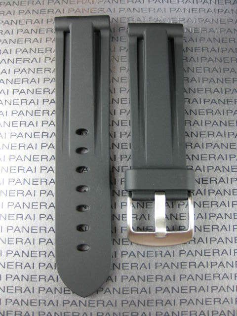New 24mm Black PU Rubber Strap Tang Diver Band 22mm Tongue Buckle PANERAI 24 mm
