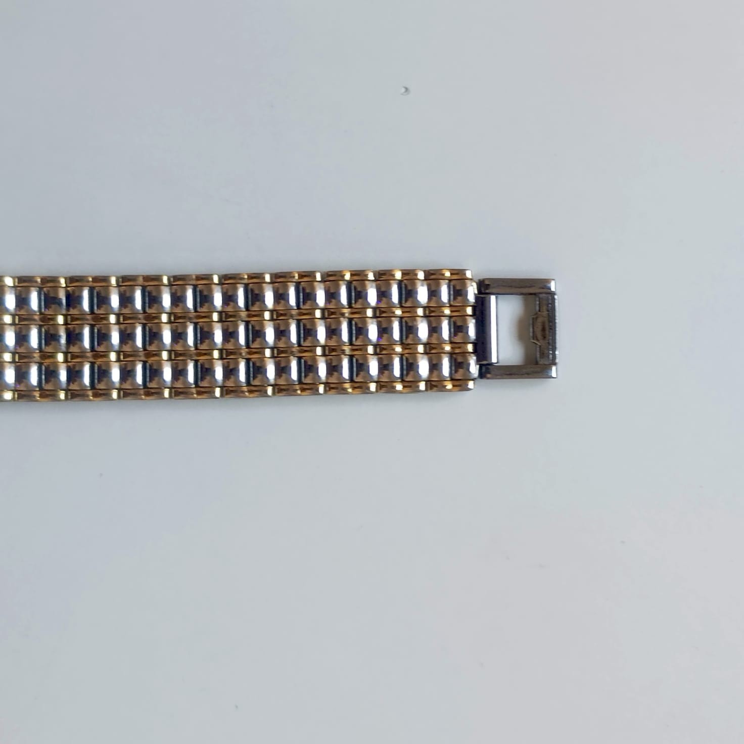 Vintage FE Excellent Quartz Watch Two Tone Gold Silver Square Tank Unisex Japan
