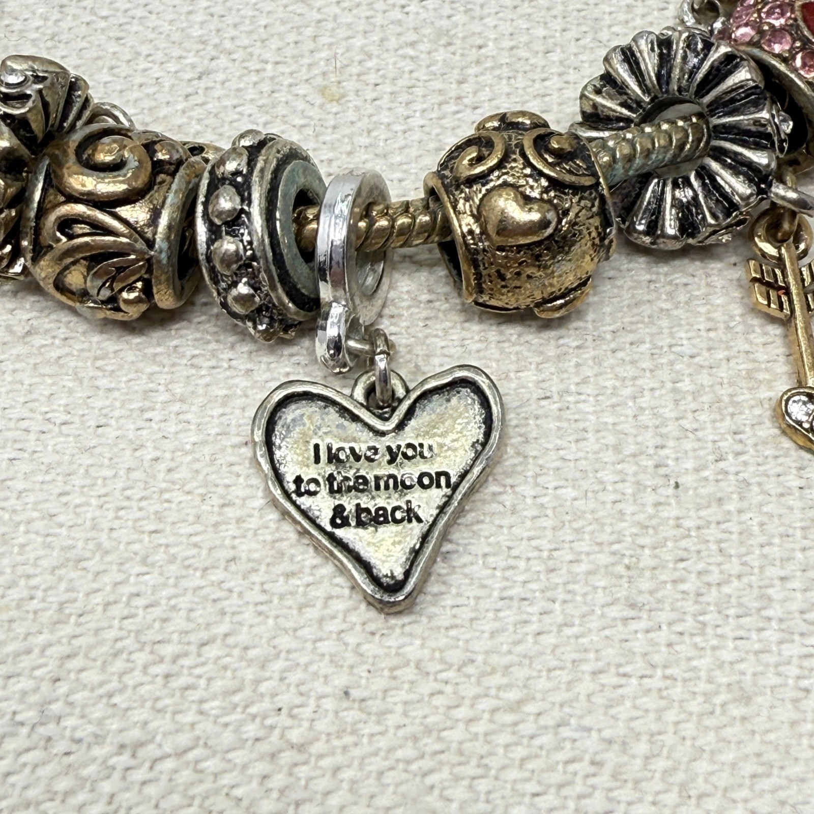 Landau Charm Bracelet Love You to the Moon & Back Celestial Pink Spring Color