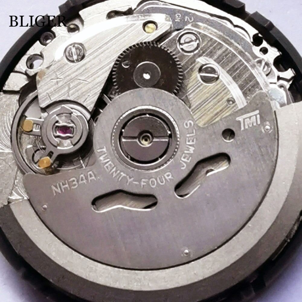 NH34A Genuine Japan NH34 GMT White Black Date Automatic Watch Movement Parts