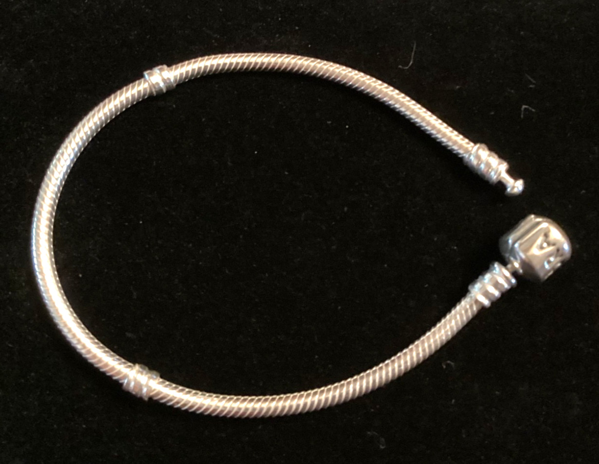 Pandora 590702HV Sterling 925 ALE Snake Chain Bracelet—Barrel Clasp 7.5 in—#280