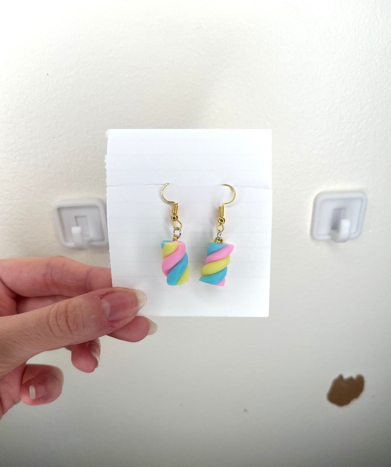 Handmade Ultra Pastel Marshmellow Twist Dangle drop earrings-Women’s Accessories