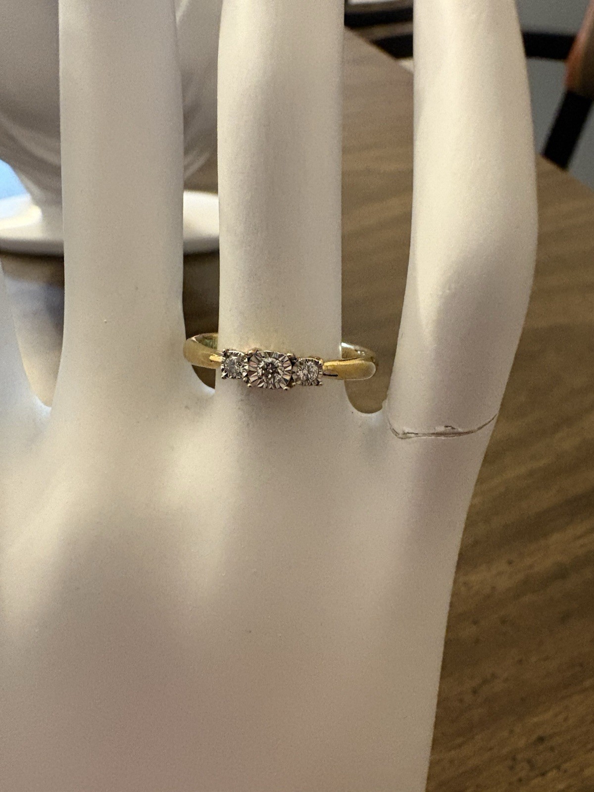 0.1 CT Lab Created Diamond Three-Stone Ring Past Present Future Sterling Silver
