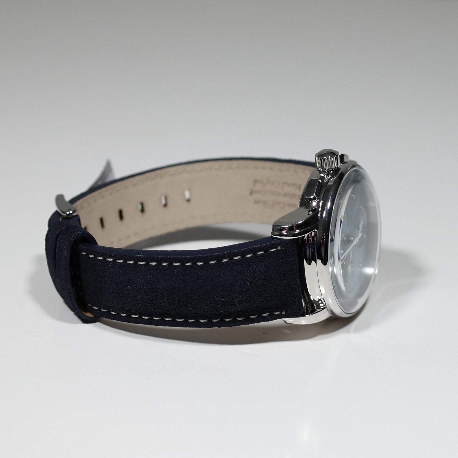 Zeppelin 8670-4 100 Years Men’s Blue Dial Stainless Steel Leather Strap Watch