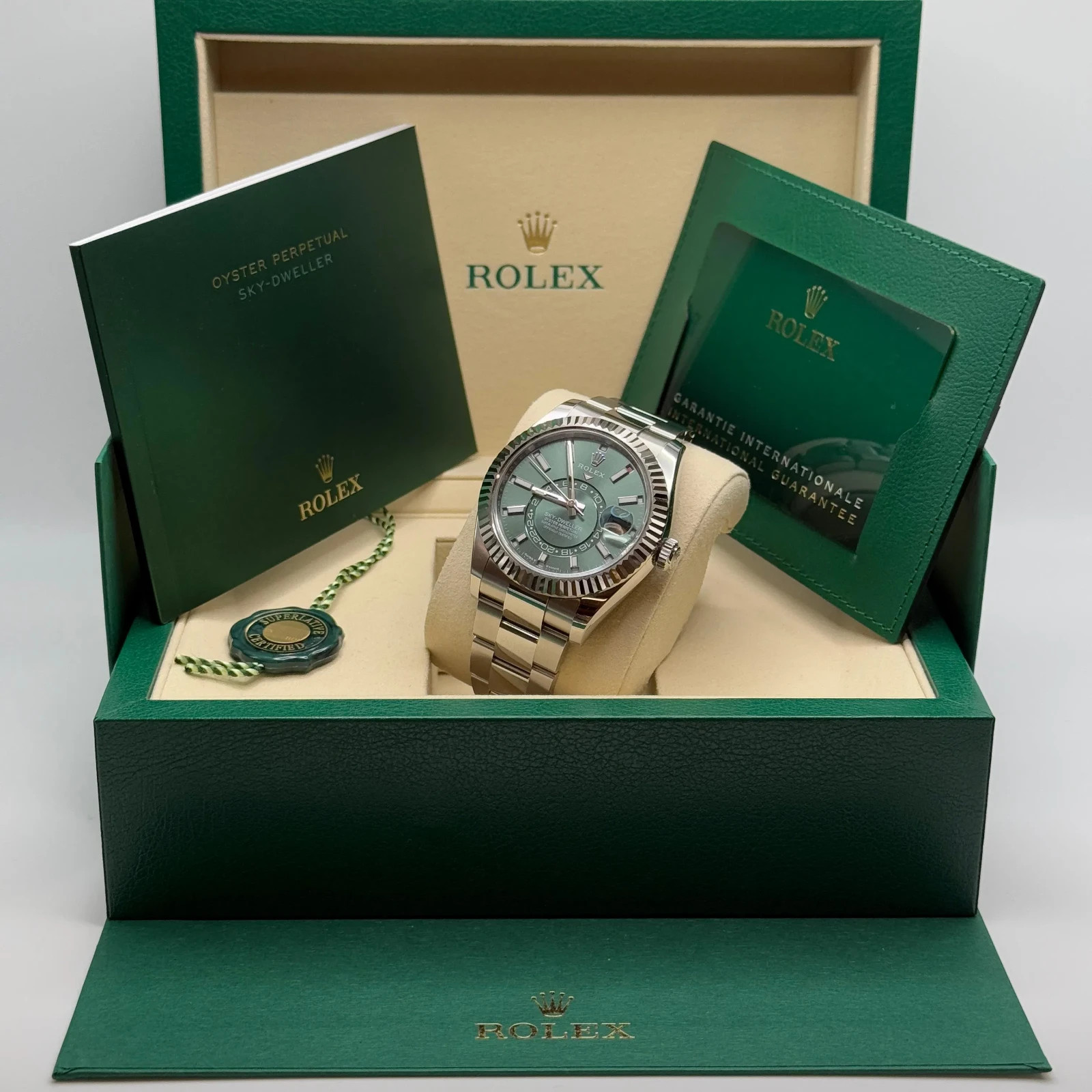 2026 New Rolex Sky-Dweller 42mm, – Green Dial – Oyster Bracelet – Ref. 336934