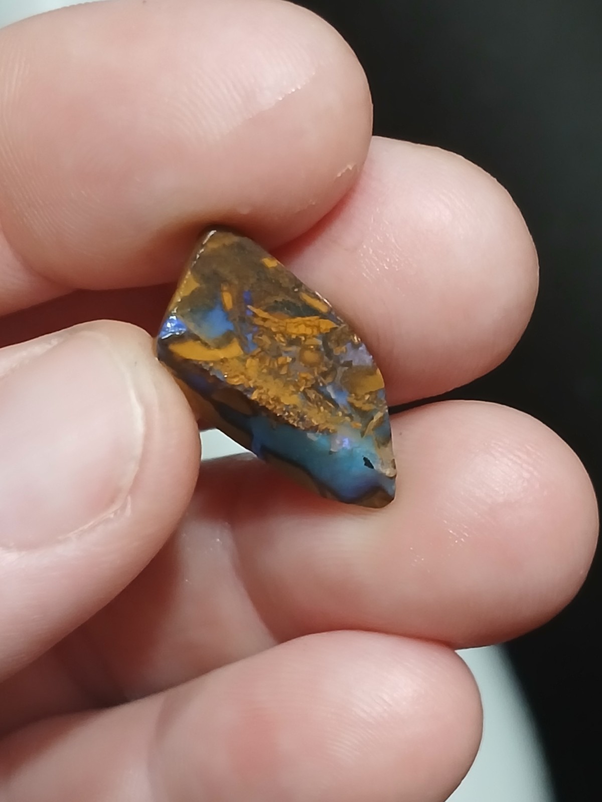 Australia Boulder Opal Unknown Field Blue Green R2037 Specimen 6 Carat