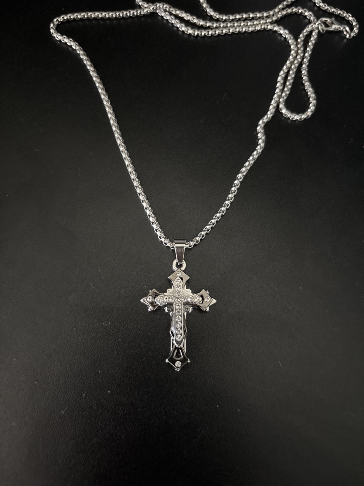Cross Titanium Steel Necklace, hip hop pendant chain | Free UK 🇬🇧 delivery