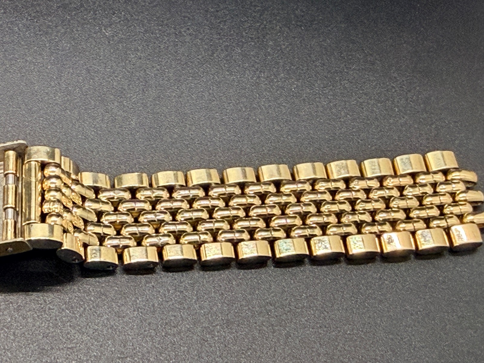 Vintage Omega 8220/511 Gold Plated Beads of Rice Bracelet 18mm Seamaster BOR