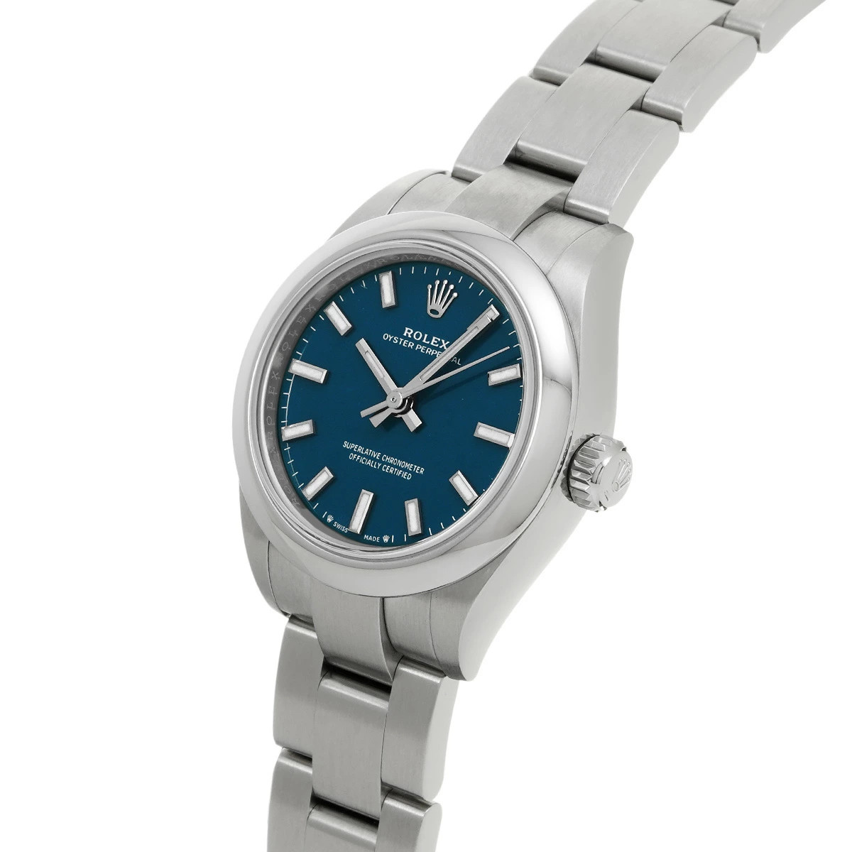 ROLEX Oyster Perpetual 28 276200 Blue Ladies Used Watch #6262