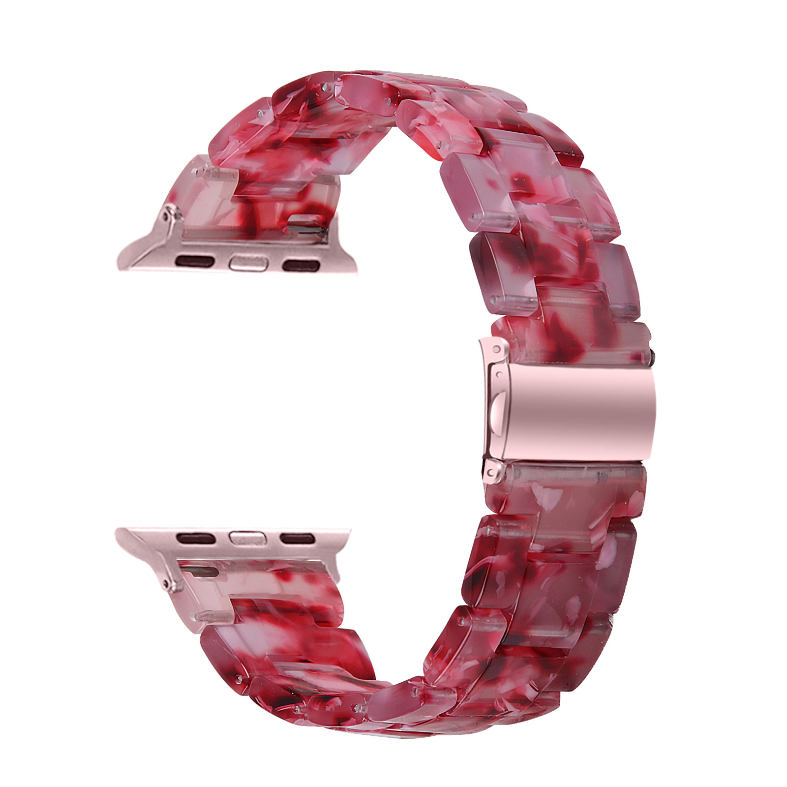 Fashion Resin Stainless Steel Watch Strap Band for Apple Watch 8/7/SE/6/5/4/3/2