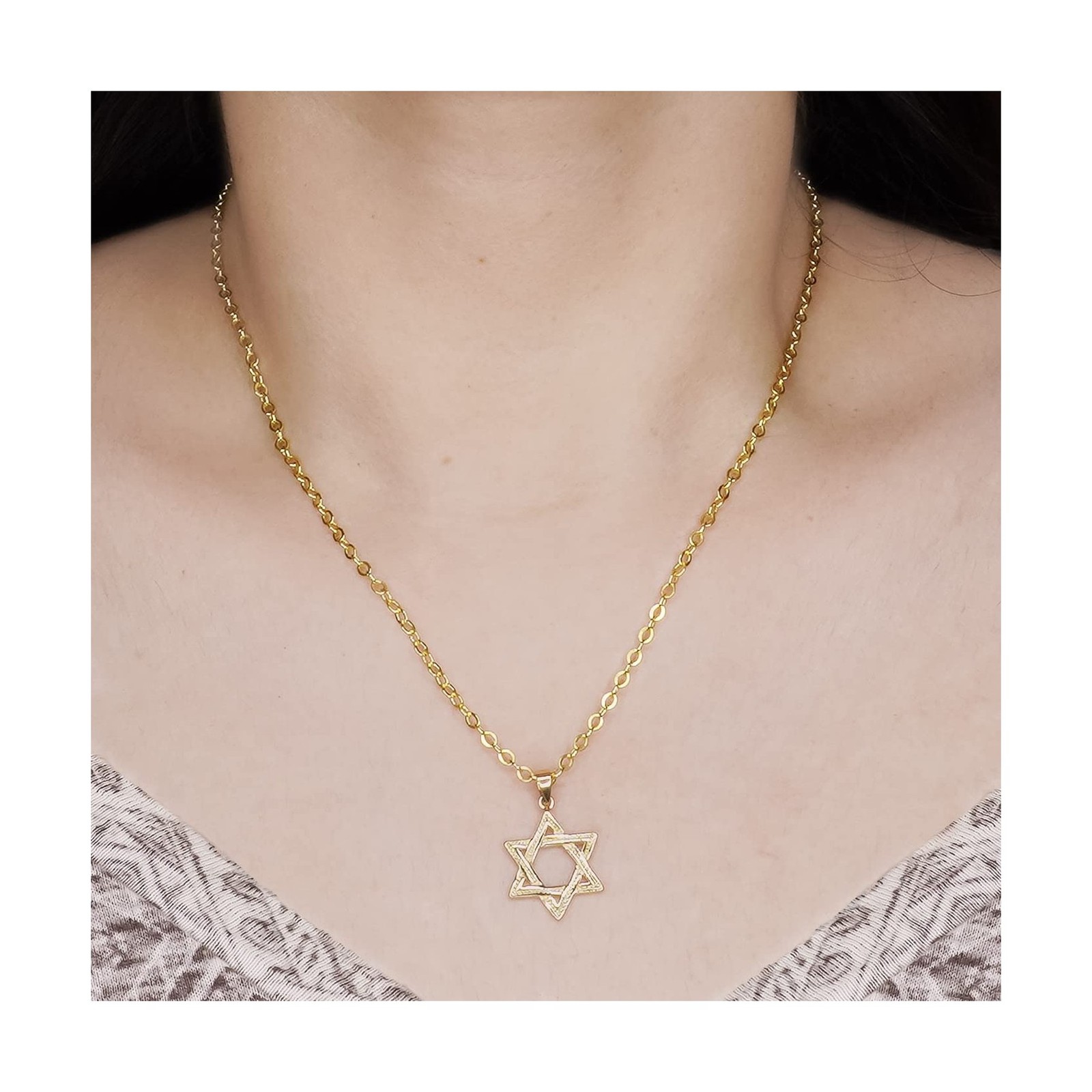 PORI JEWELERS 14K Yellow Gold Star of David Hexagram Pendant Fine Jewelry Bes…