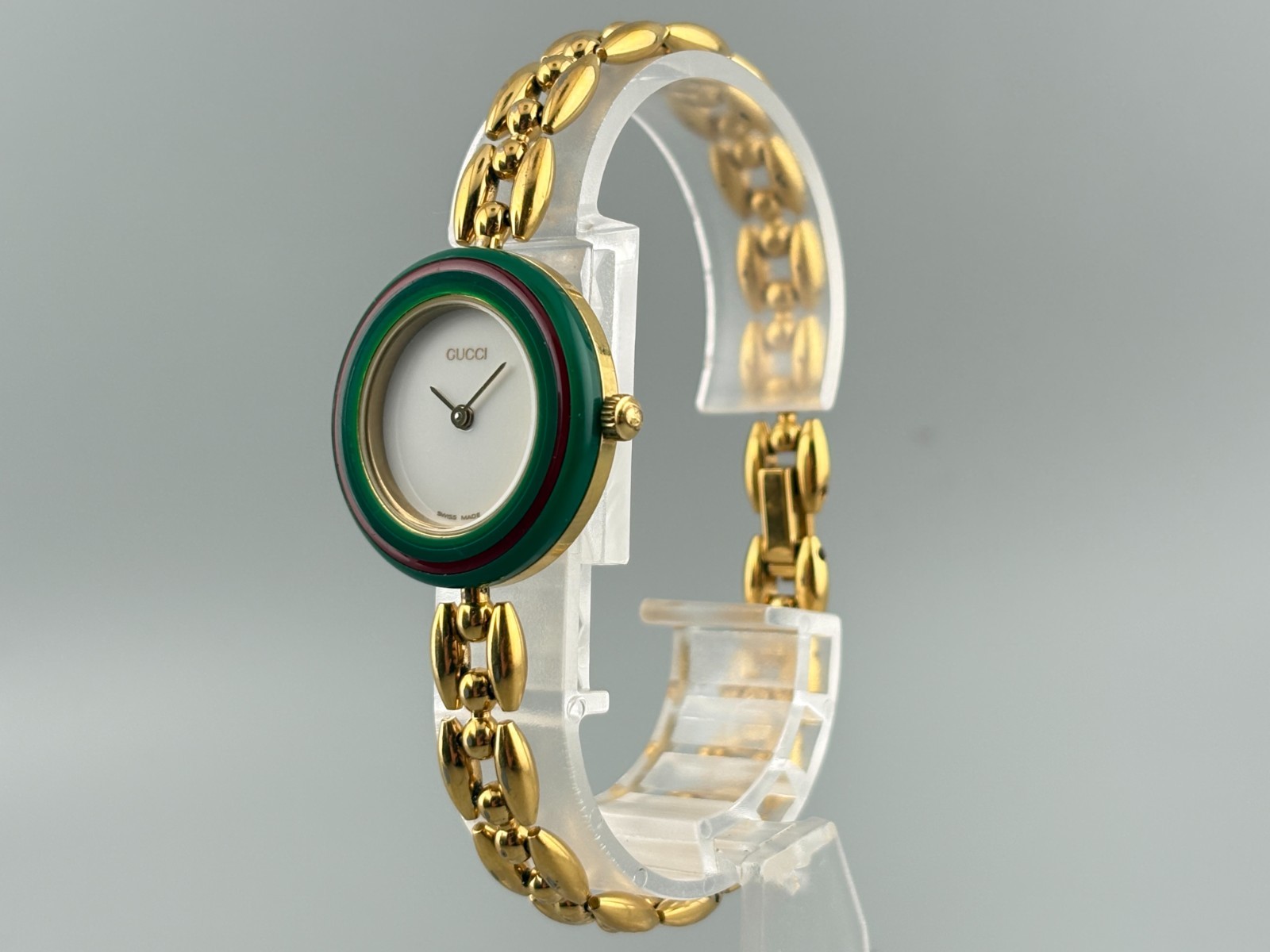 [Very Good+5] Gucci Change Bezel 1200 Gold Serry Line Watch Auth