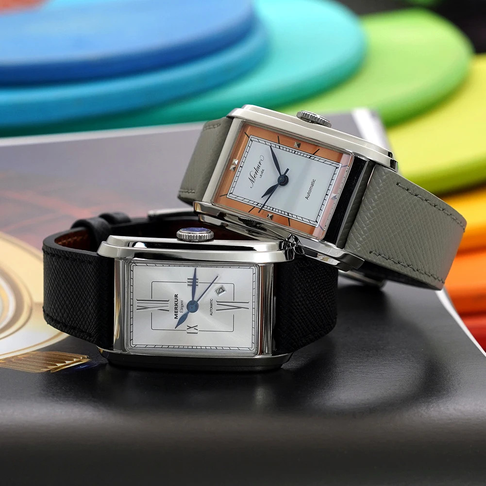 MERKUR NH05 Rectangle Retro Casual Watch for Men Business LEVEE Series Automatic