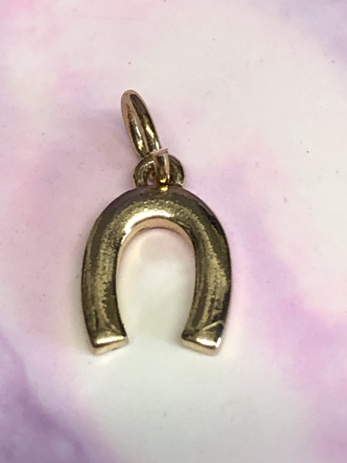 Vintage Gold Tone Horse Shoe Charm Pendant Lucky Superstition Bracelet Necklace