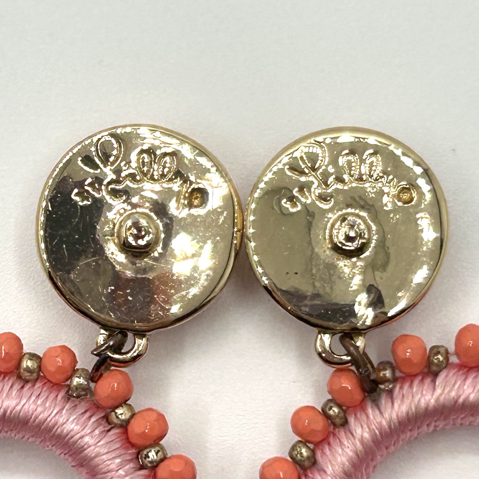 LILLY PULITZER Pink Coral Spritz Paradise Petals Statement Earrings No Tassels