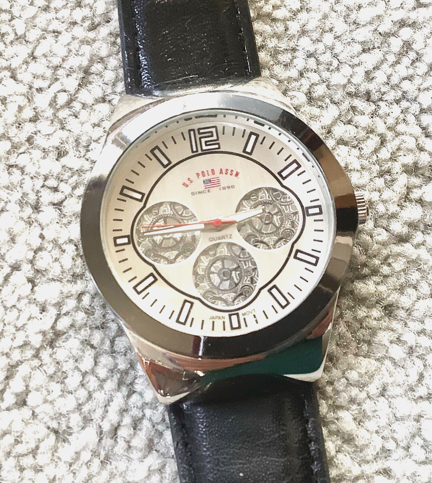 Large U.S. Polo Assn. Men’s Quartz Strap Watch – 43mm – US 5145 -Excellent Cond.
