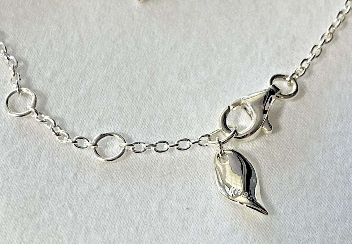 Kit Heath Sterling Silver Signed Scatter Leaf Bracelet 6.5″ / 7.5″ NWT Gift Box