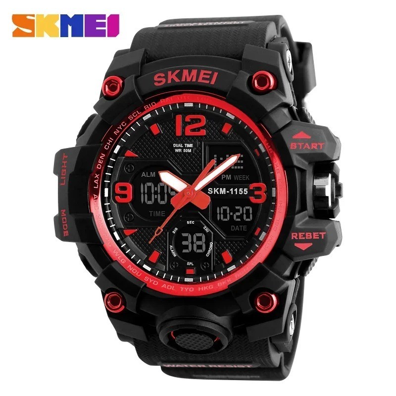 SKMEI Men Sport Watches Military Dual Time Boys Watch Digital Quartz Wristwatch