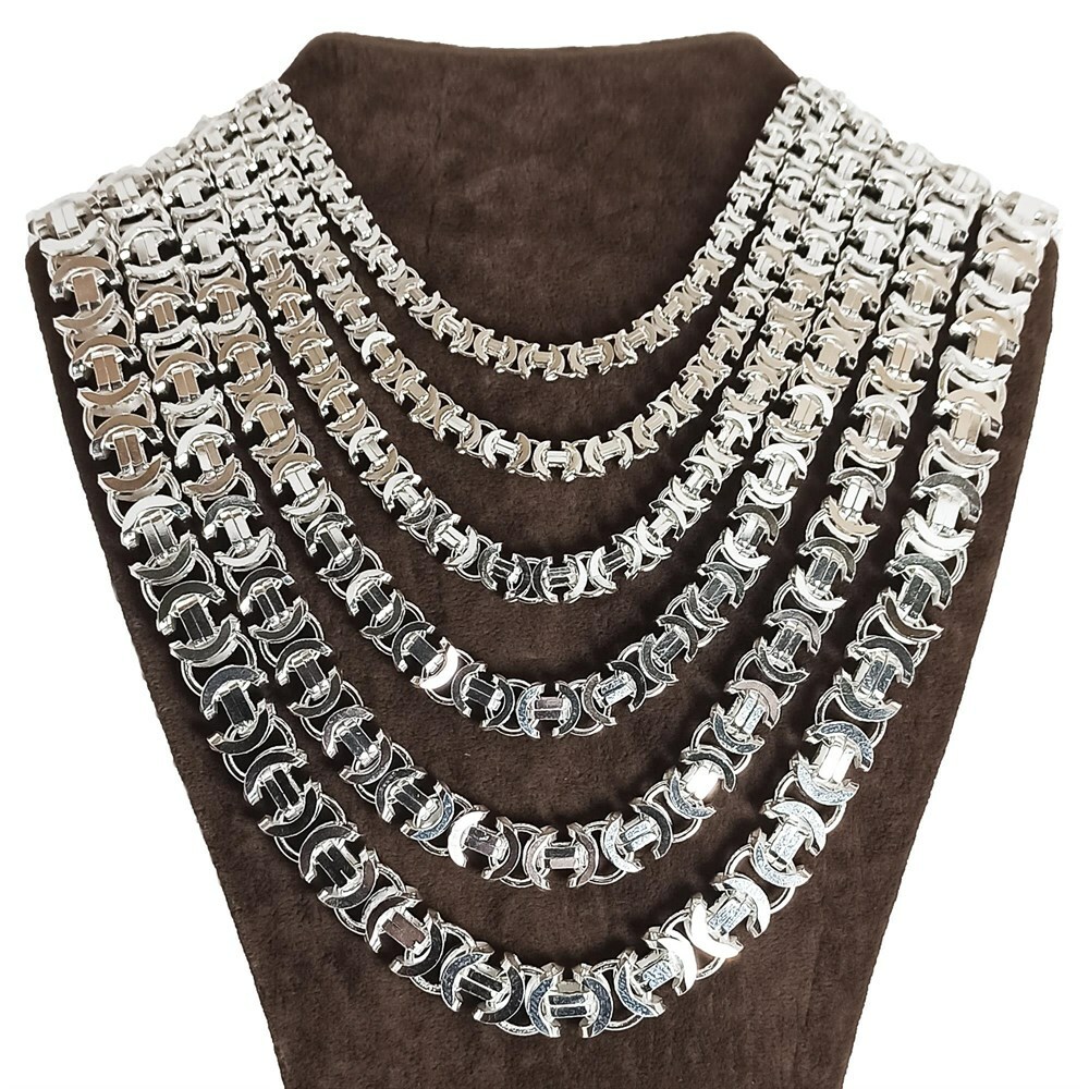925 Sterling Silver Men’s Euro King Flat Bright Chain Necklace! All Sizes