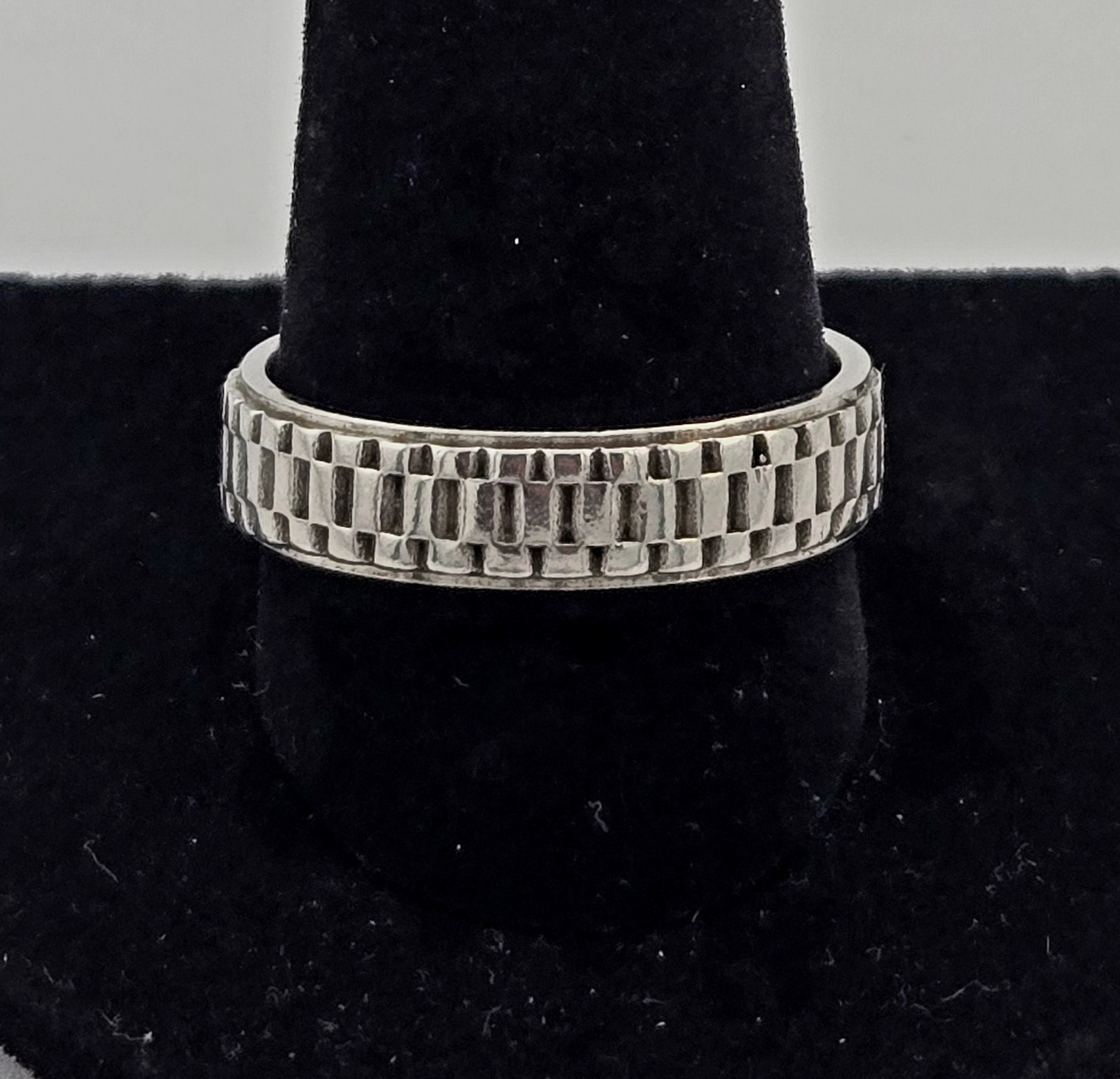 VTG Sterling Silver Men’s Basketweave Grid Band Ring Size 11 – 7.6g Marshall