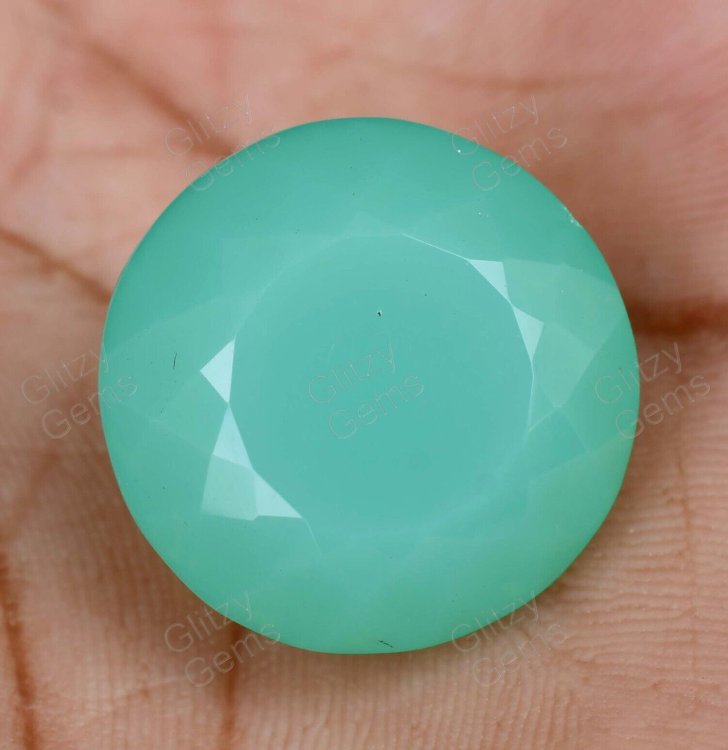 Natural Oceanside Green Opal 48.45 Ct Round Unheated Certified Loose Gemstone