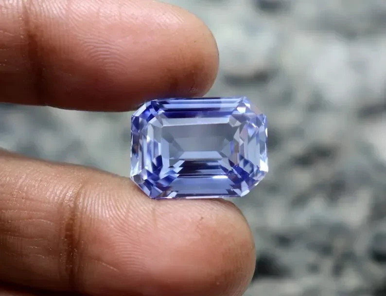 10+ Cts Natural Blue Sapphire Flawless Emerald Cut Certified Gemstone
