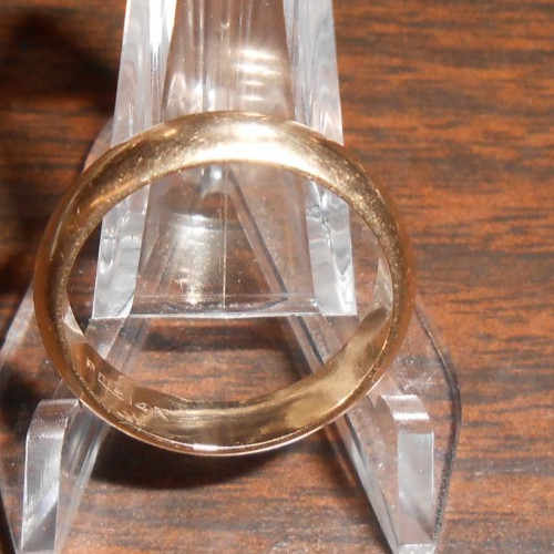 14KT SIZE 8.25 WIDE BAND -5.11 GRAMS -3.29 dwt – PRE-OWNED MARKED PMS