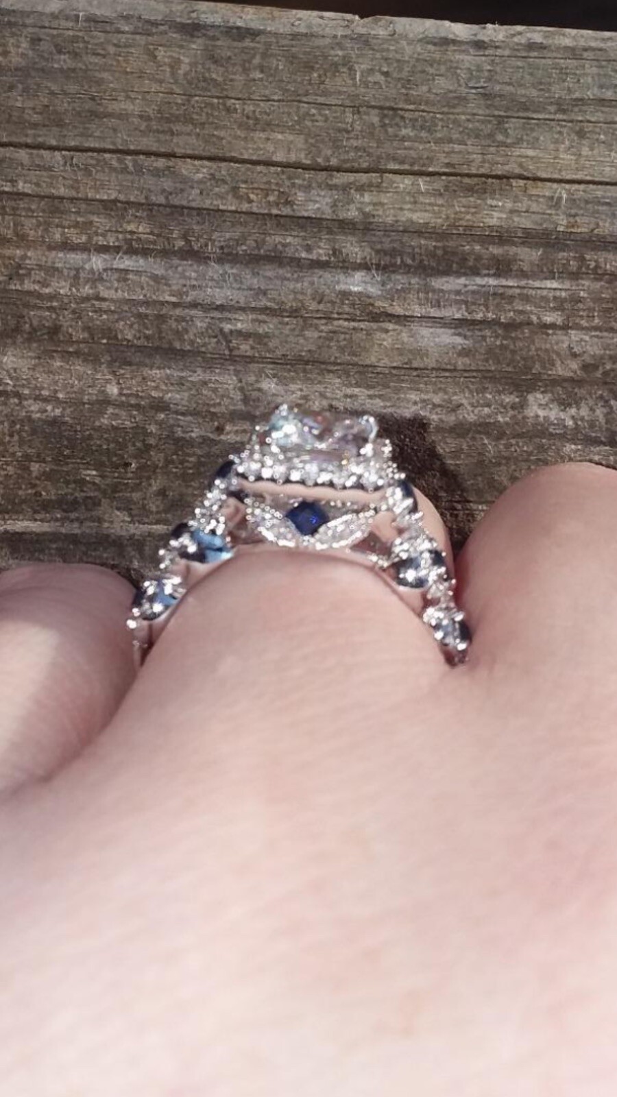 5C 3PC Diamond Simulated Wedding Engagement Ring Set Womens Bridal Set Size 5-9