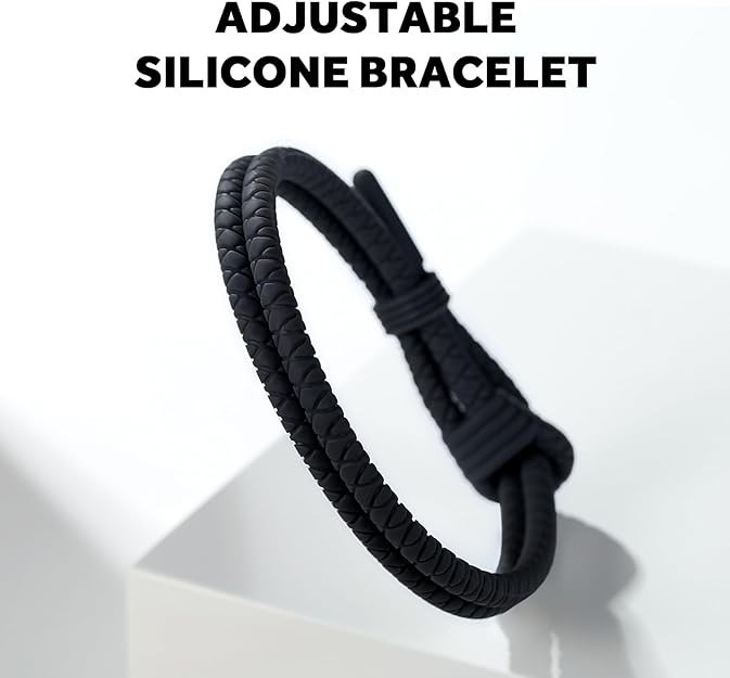 Adjustable Silicone Nautical Surfer Braided Rope Bracelet for Men Women – Wat…