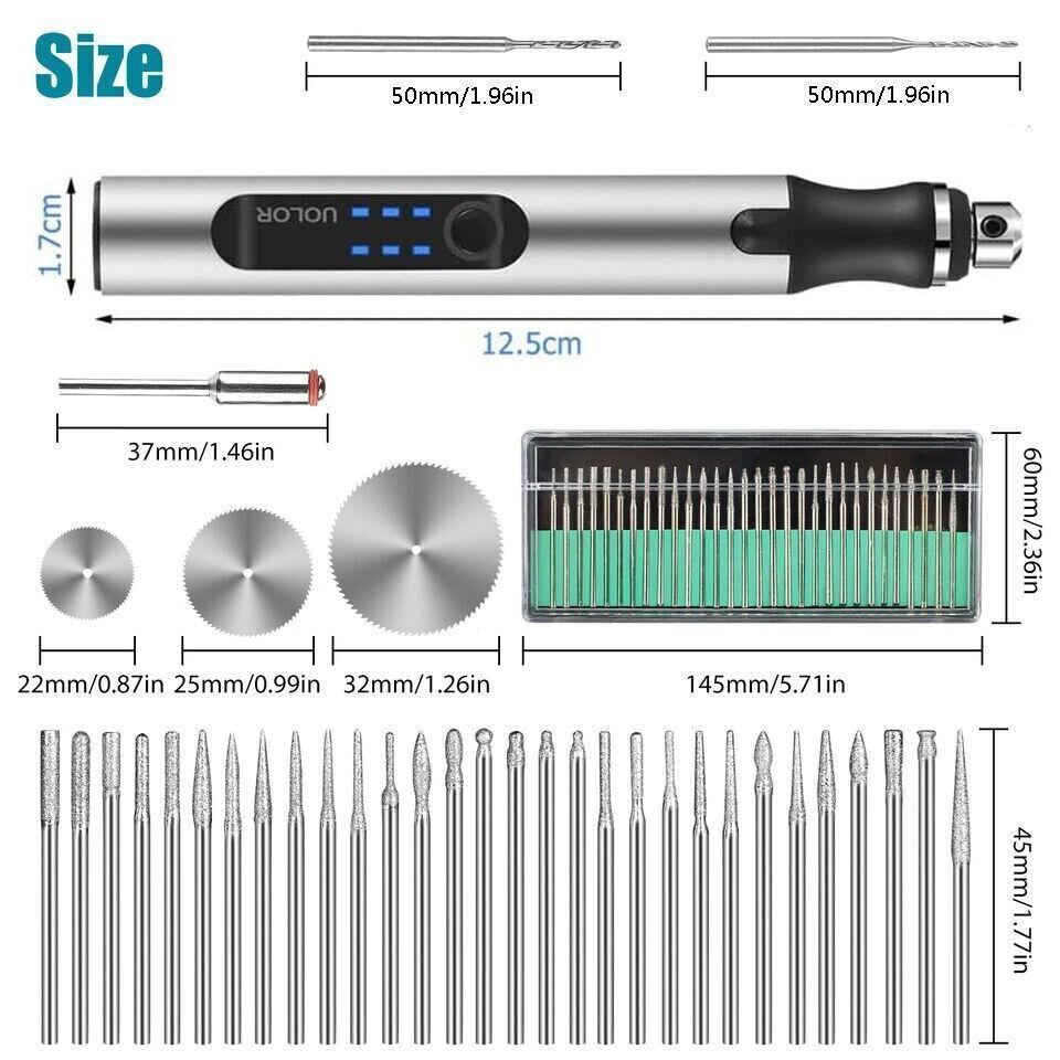 Cordless Electric Mini Drill Grinder Engraving Pen Variable Speed Rotary Tool US