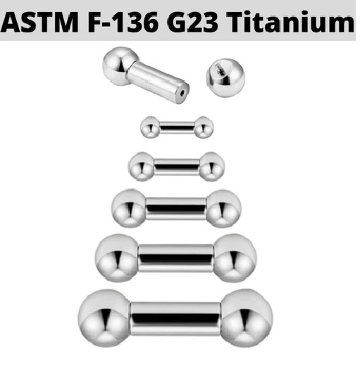 4G 9/16″ 5/8″ 3/4″ G23 IMPLANT GRADE TITANIUM INTERNALLY THREADED TONGUE BARBELL