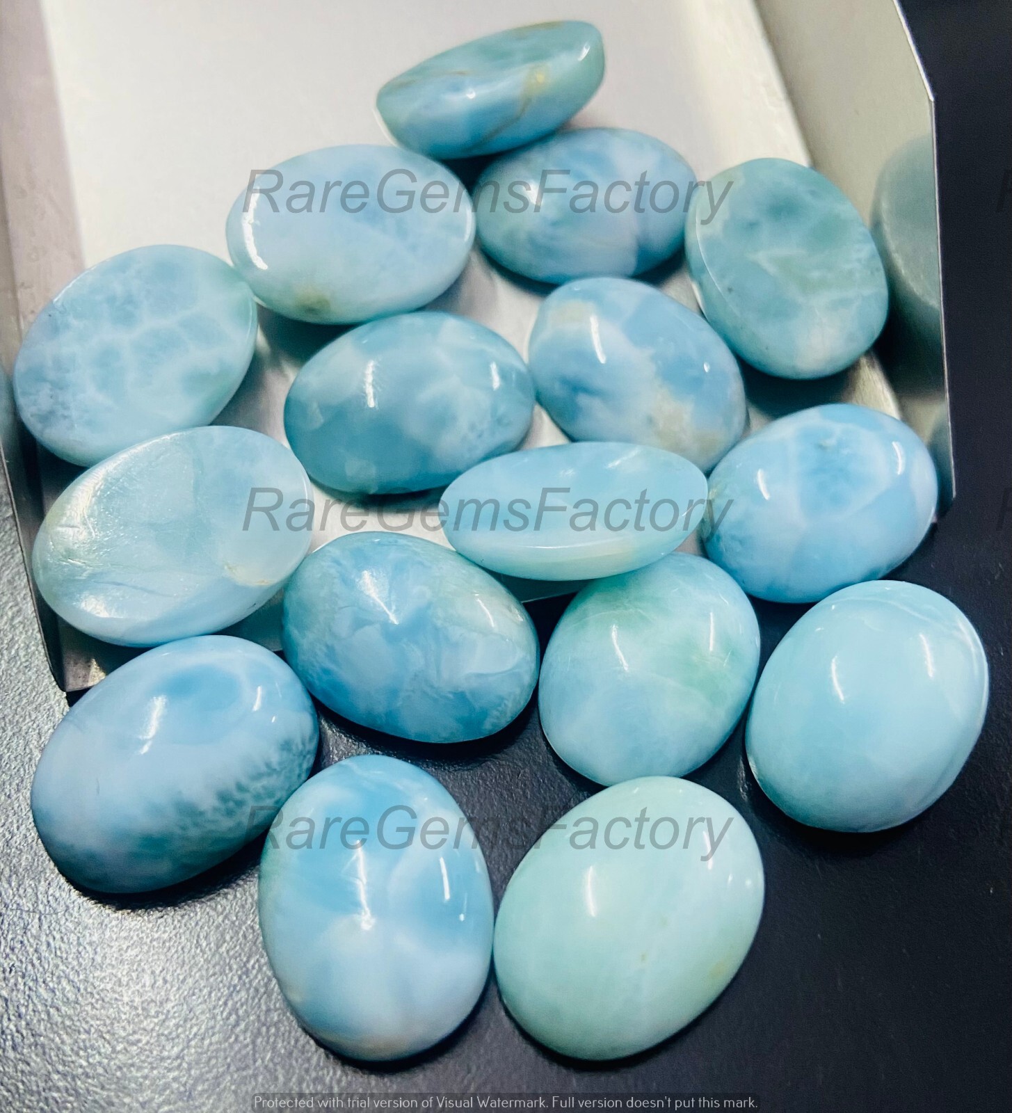100% Natural Larimar Oval Shape Cabochon Loose Gemstone 3X5mm – 12X16mm