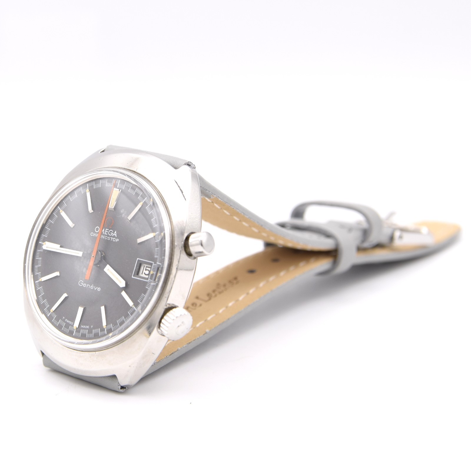 1969 Omega Chronostop Genéve Date Model 146.009 Grey Sloped Dial in Stainless