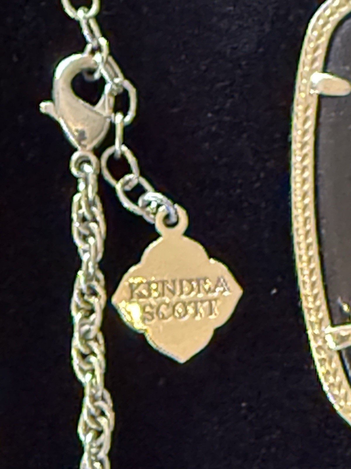 Kendra Scott Rayne Tassel Necklace Black Stone Gold Tone Long Statement