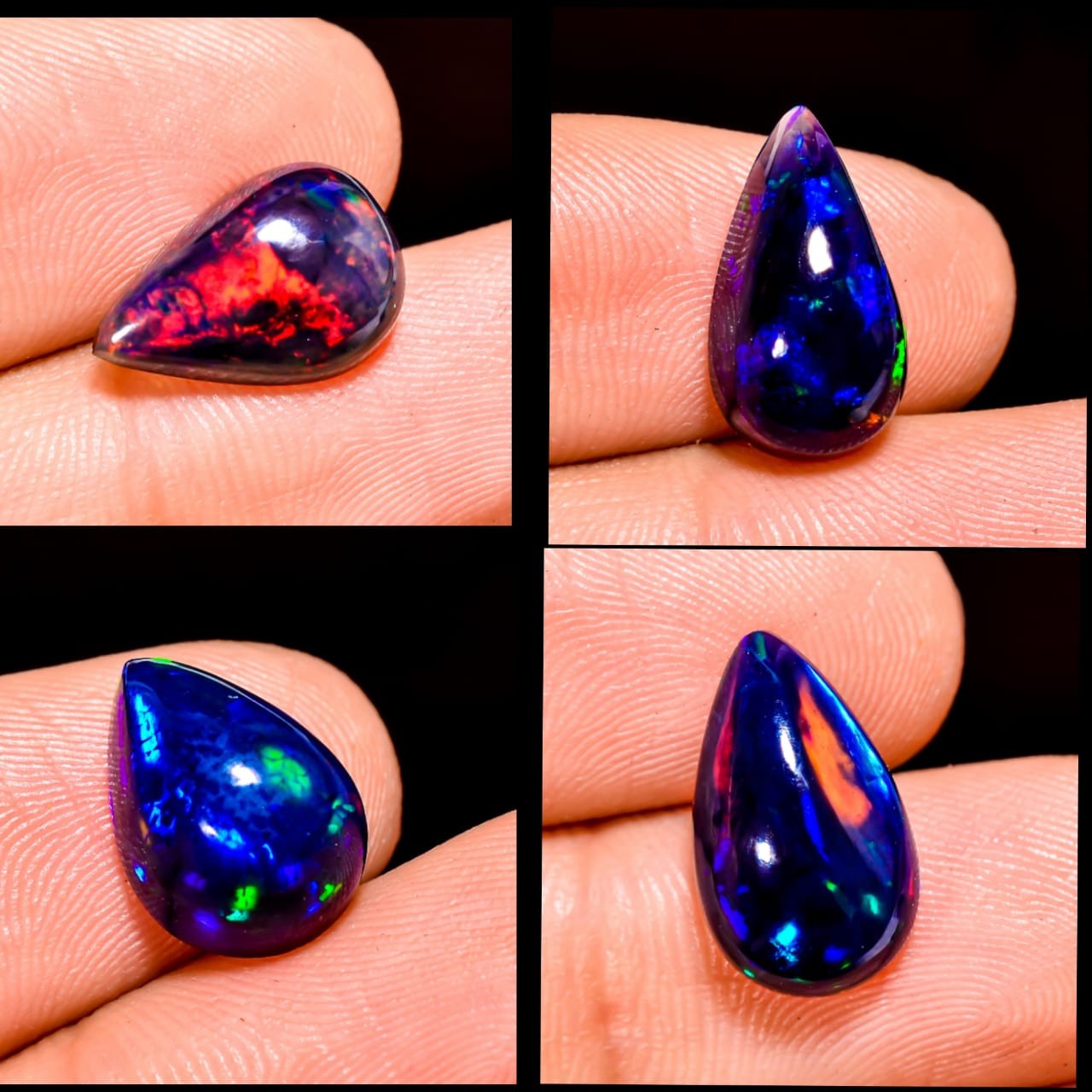 100.00 Cts 100% Natural Black opal shape mixmm Cabochon loose gemstones
