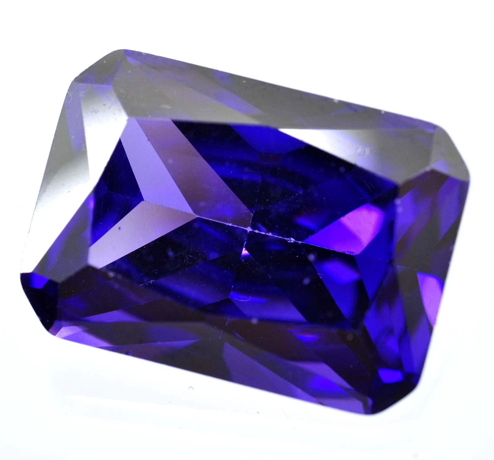 Blue Zircon Emerald Cut 26+ Ct Cambodian Natural GIE Certified Loose Gemstone