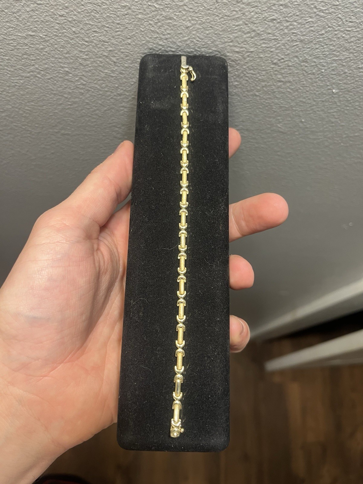 14K Solid Yellow Gold Bracelet REVERSIBLE Shiny Brushed Sides 7.25 In 6.24 Grams