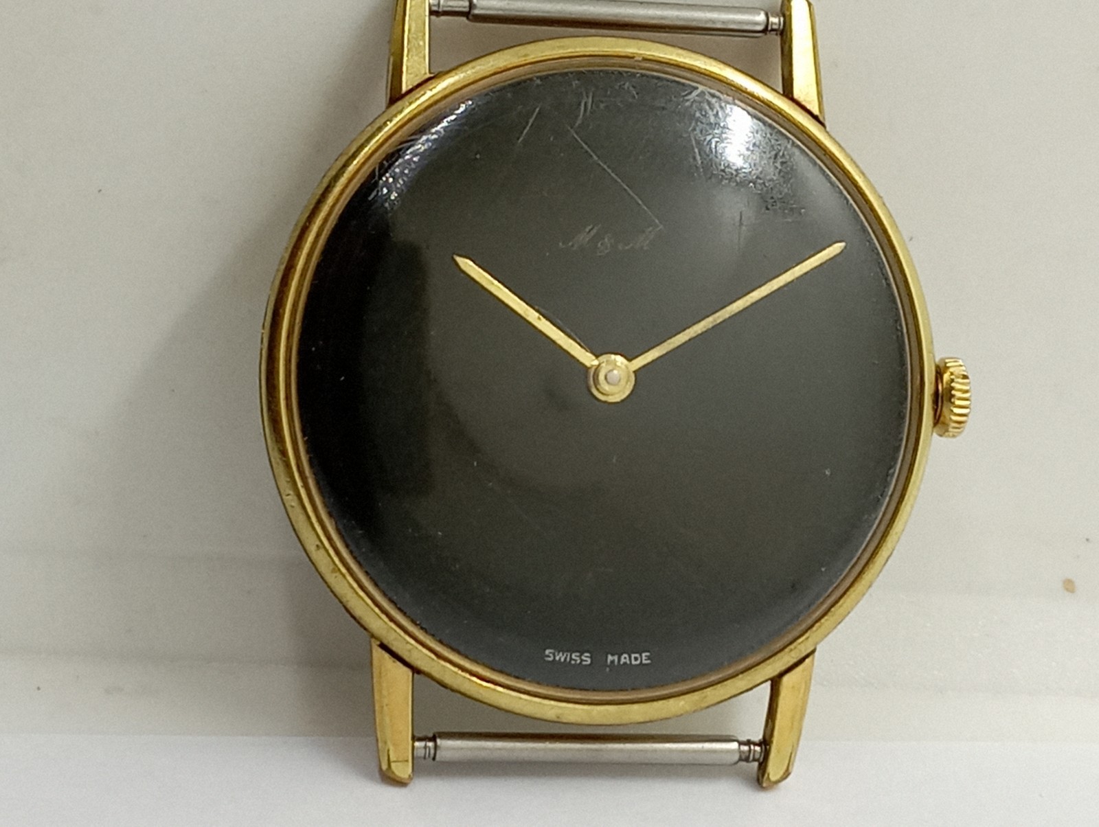 VTG Unique M&M Black Dial Gold Plated Cal. Peseux 7001 (ETA) 6mm. Thickness Work
