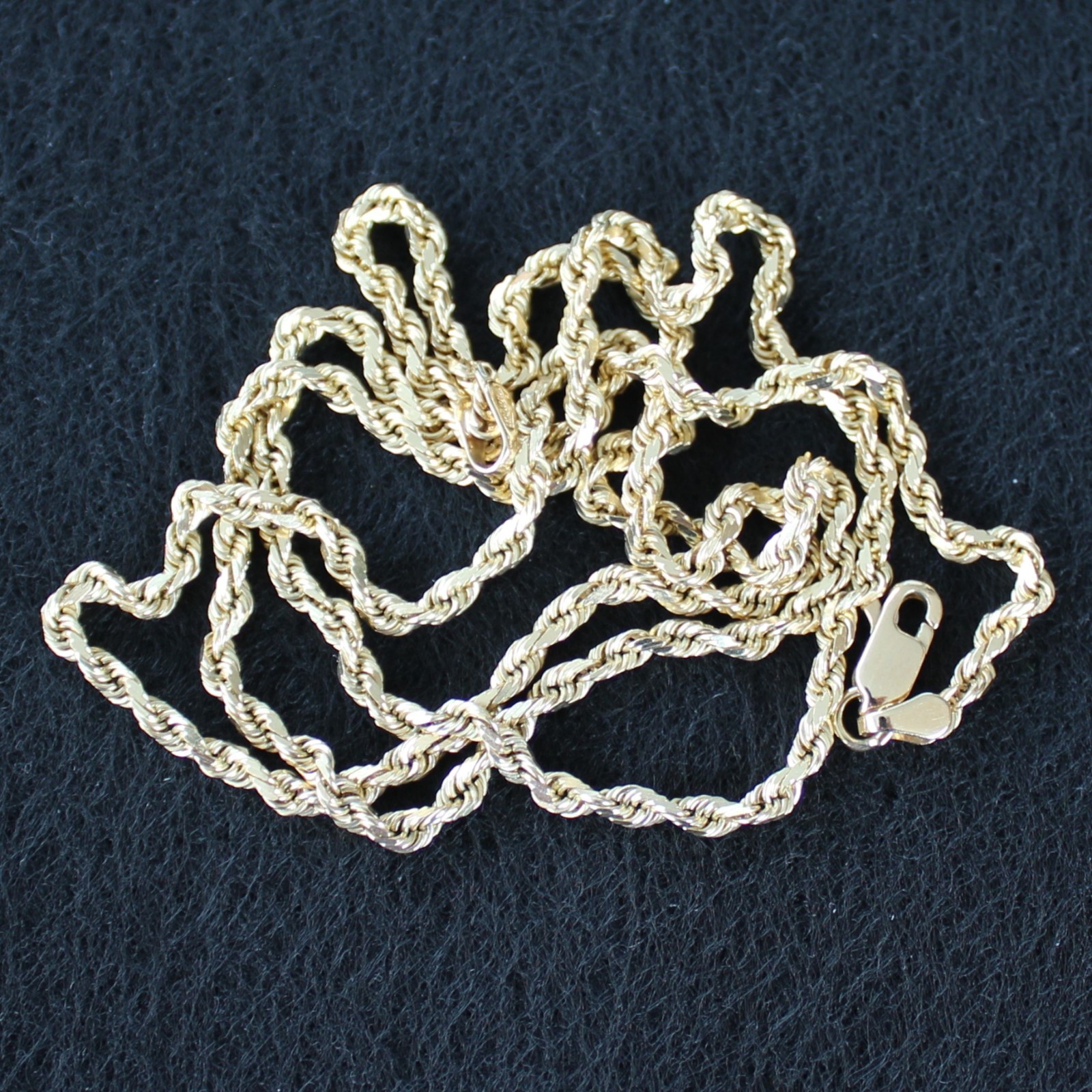 10K Yellow Gold 3mm ROPE Chain 24″ Necklace, 11.1 grams, Signed Midas 104 10k