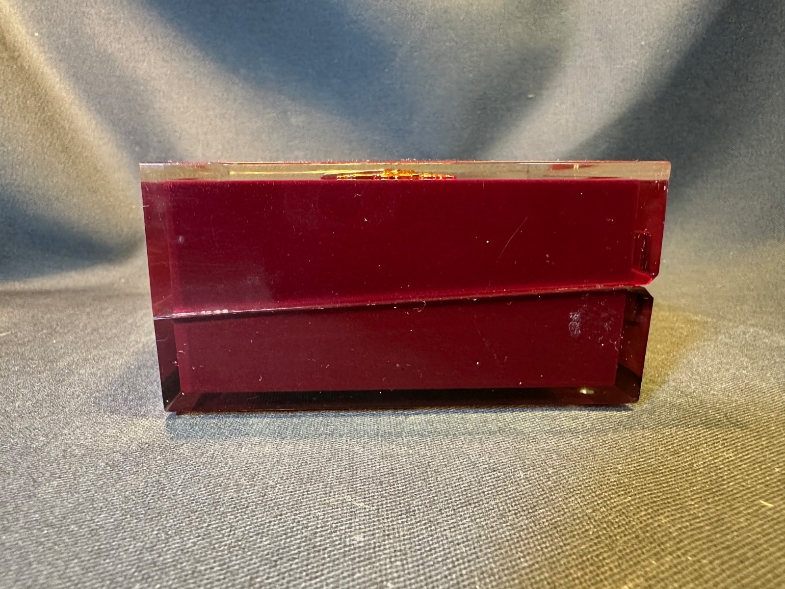 Vintage Lord Elgin Red and Burgundy Durapower 21J Acrylic Presentation Watch Box