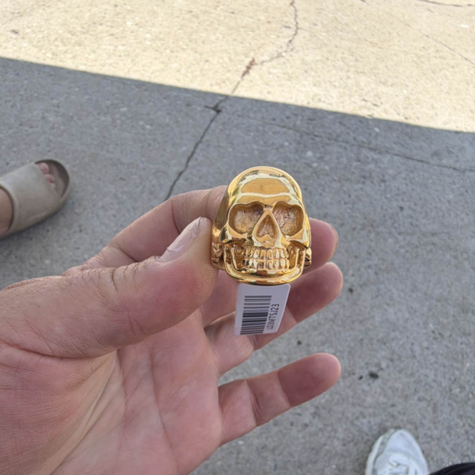 Gold Tone Skull Band Ring Size 10 No Stone Metal MPN GWX1295-10