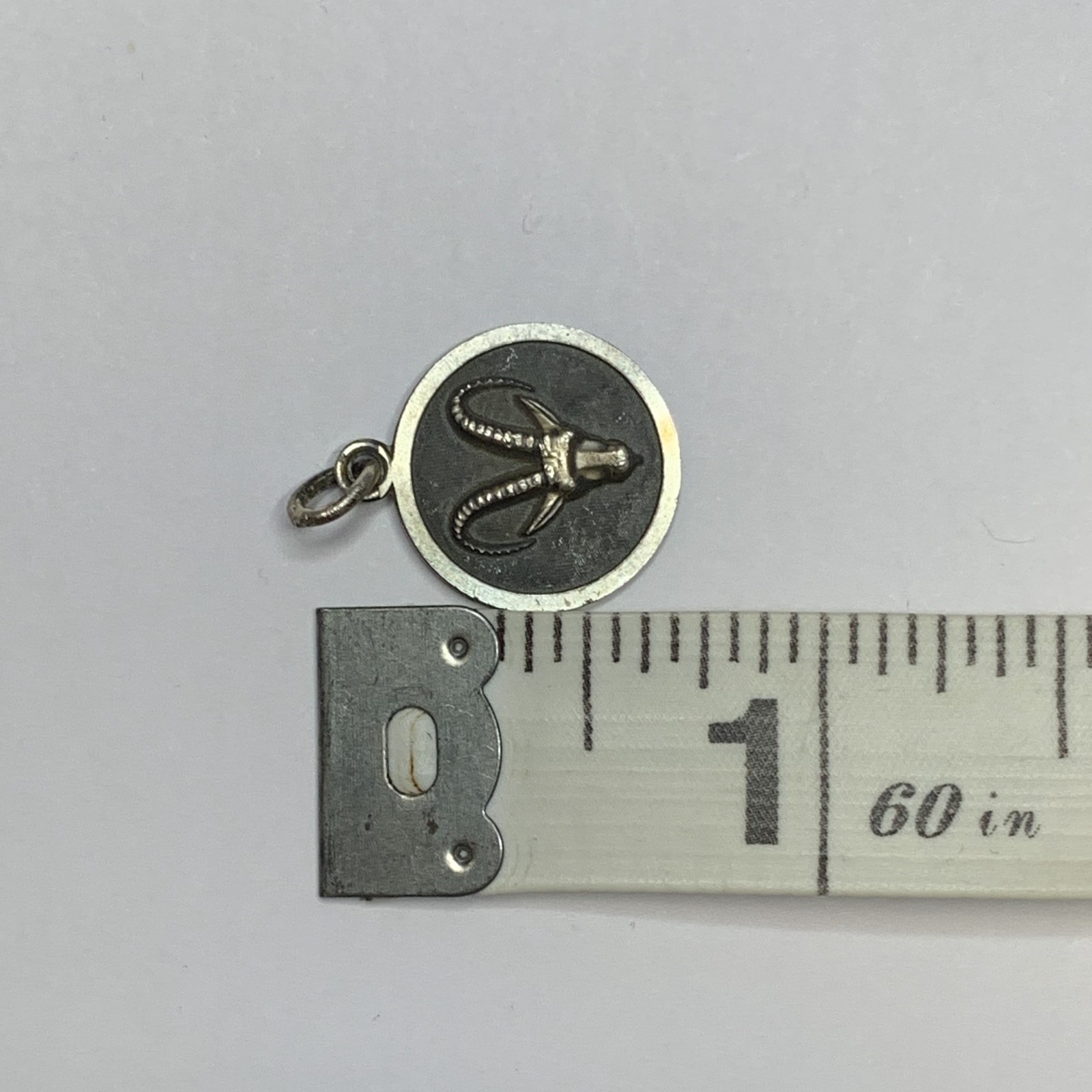 Vintage A & Z Sterling Silver Capricorn Zodiac Charm Pendant