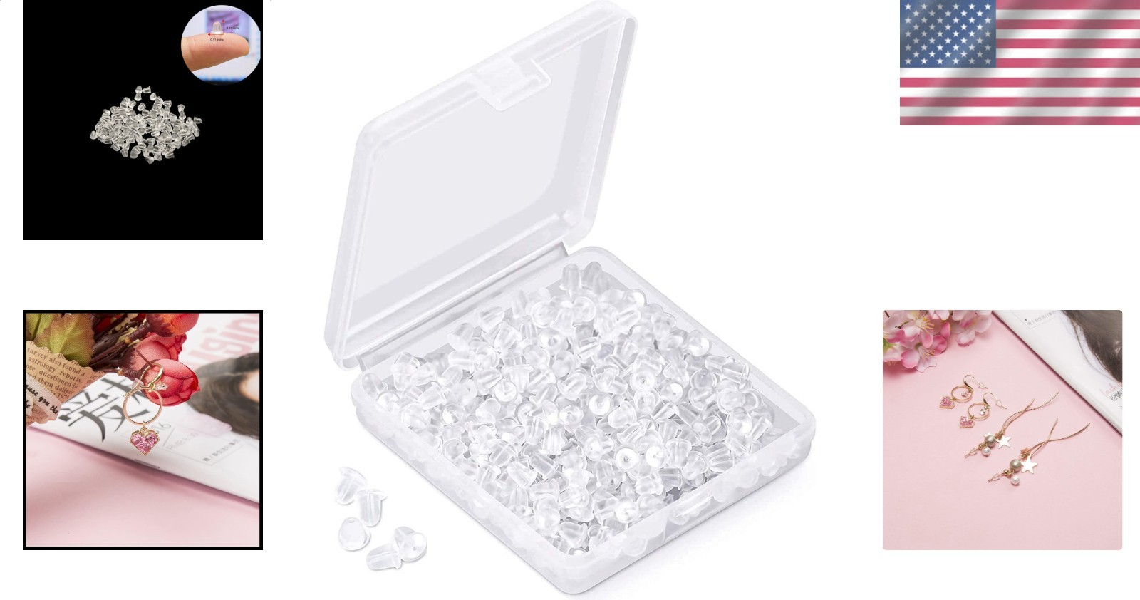 600 Pcs Silicone Earring Backs Soft Clear Safety Pads Replacements for Studs …