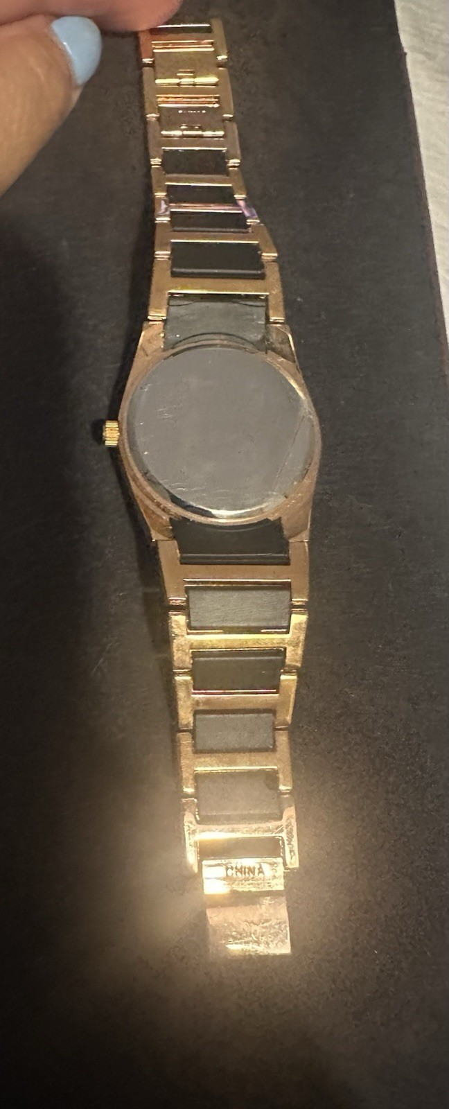 Joan Rivers Classics Women’s Quartz Analog Gold-Tone Bracelet Watch Black Dial