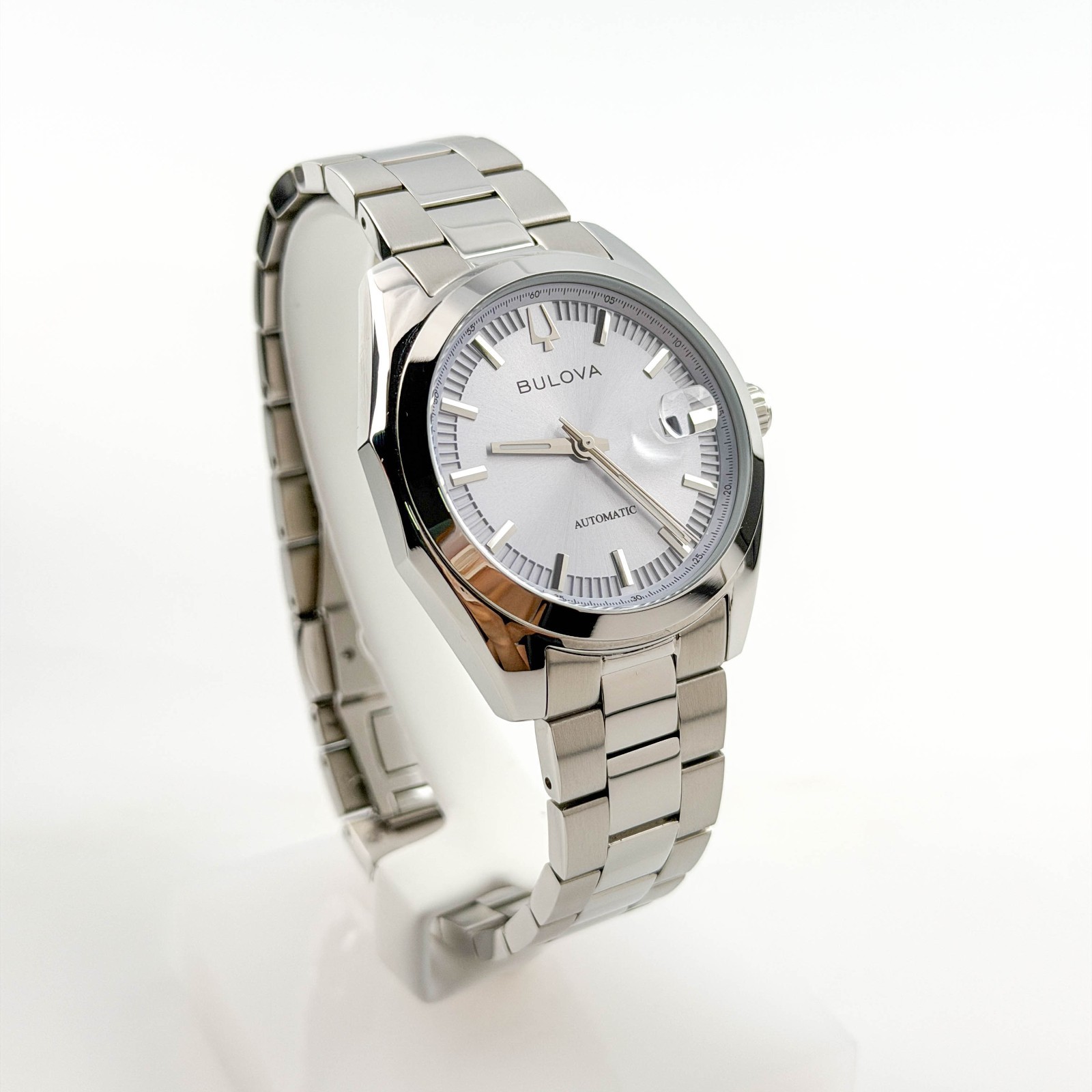 Bulova 96B469 Surveyor Automatic Light Blue Dial Men’s Steel Bracelet Watch 39mm