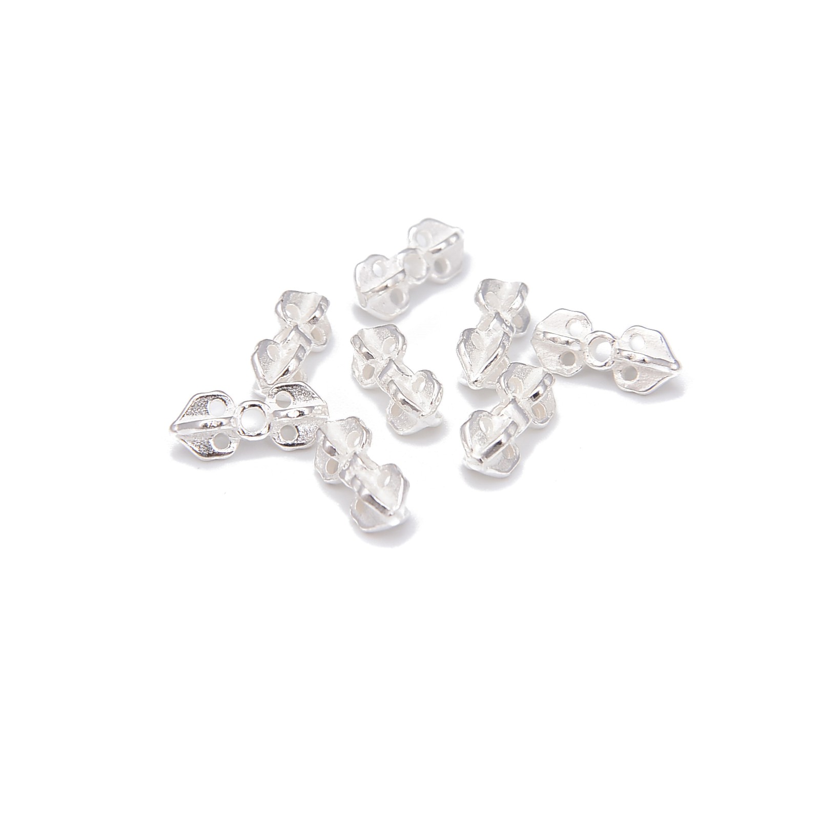 Sterling Silver Double Point Beads Size 4x10mm, 9pcs per Bag (4x10mm)